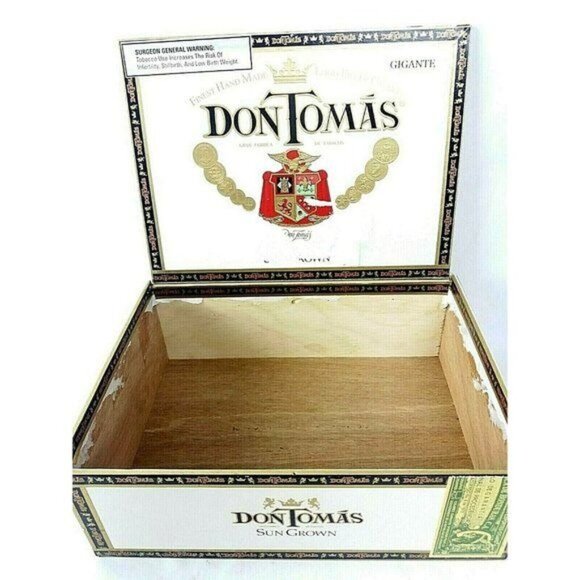 Don Tomas Wooden Cigar Box Empty Room Decor Handmade Display Storage - Picture 2 of 8